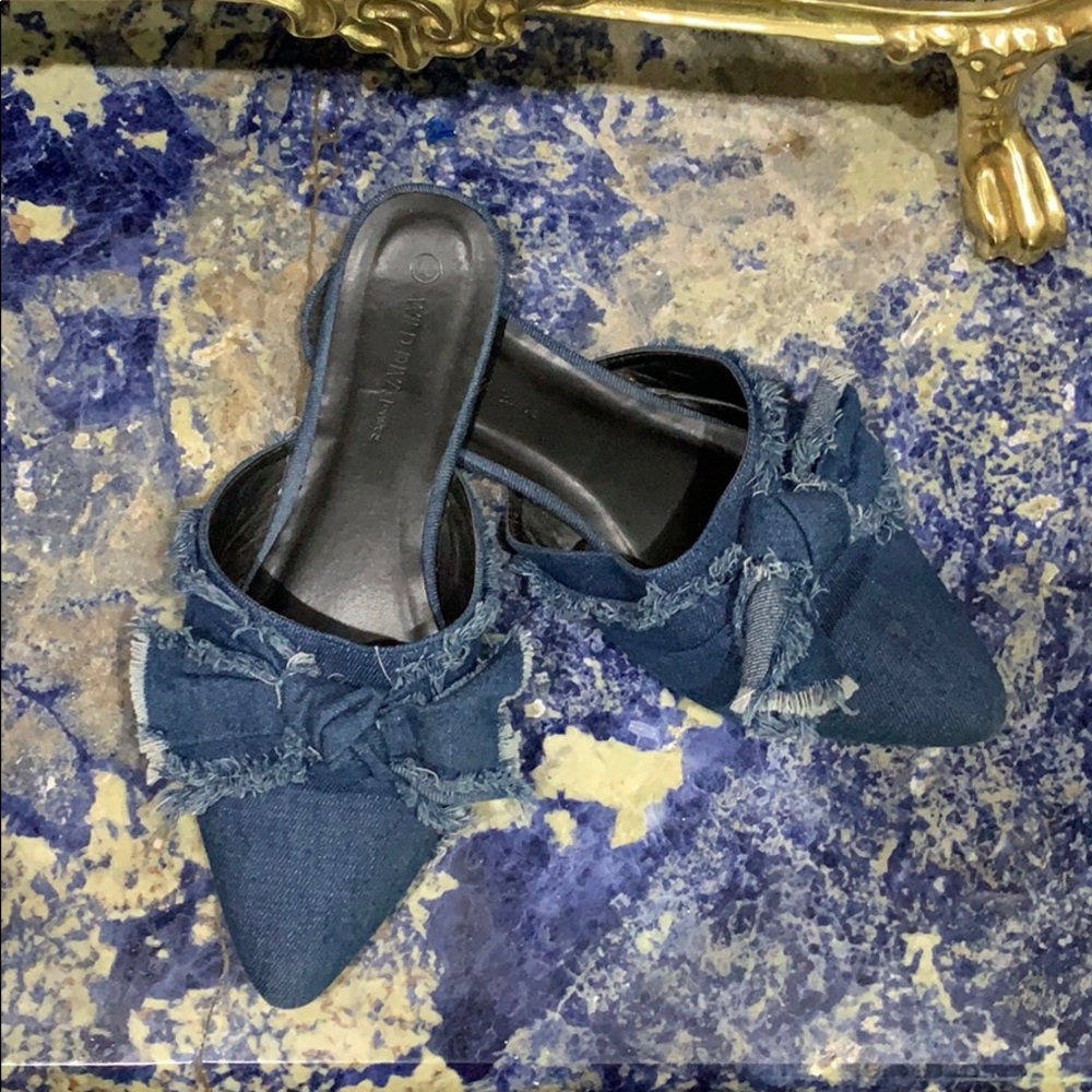 Flat blue jean mules#70